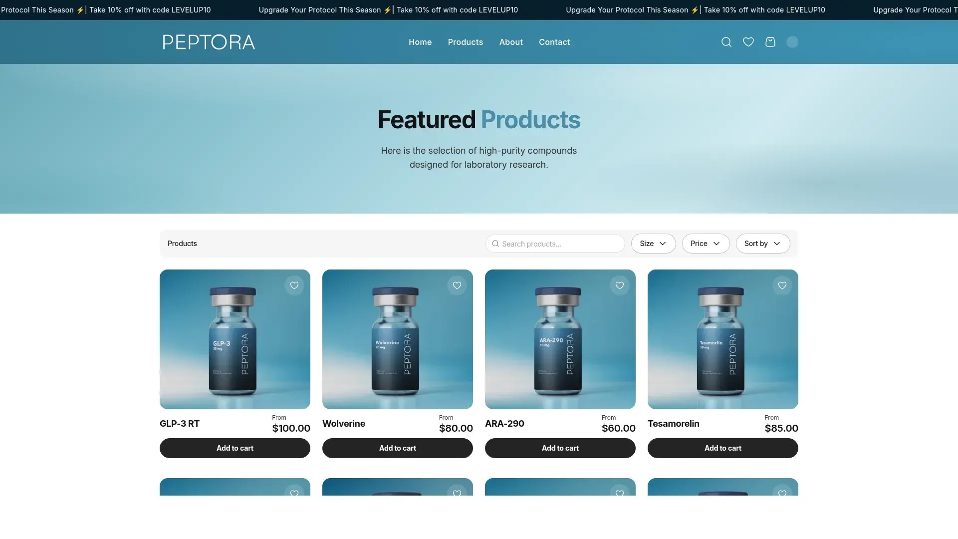 Peptora Labs — E-commerce Platform