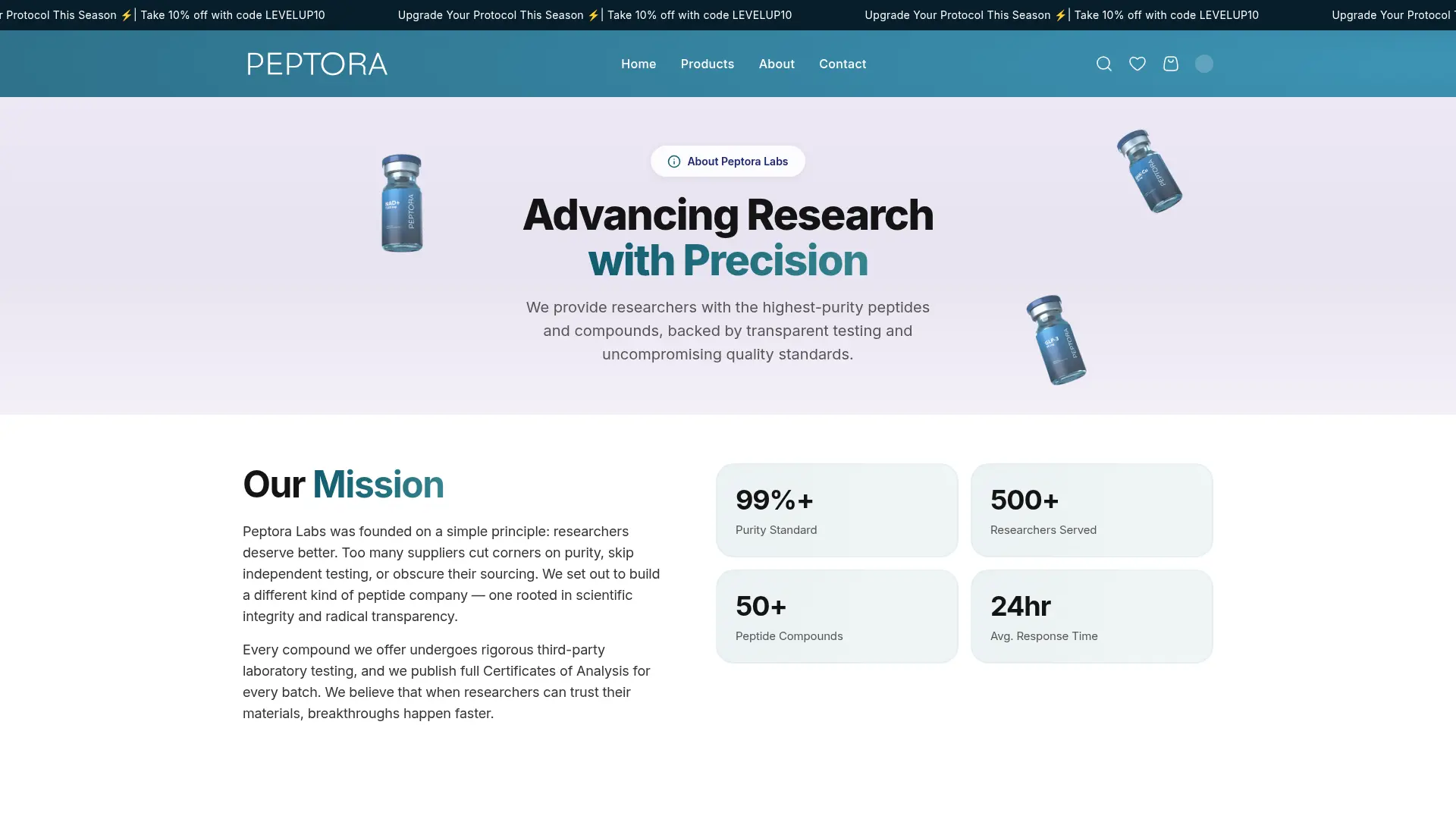 Peptora Labs — E-commerce Platform screenshot 2